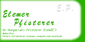 elemer pfisterer business card